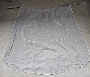Delantal de granja vintage pradera cottagecore sobrefalda primitiva 27" rayas largas - Imagen 1 de 11