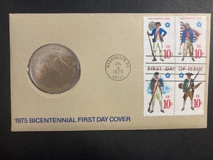 1975 Bicentennial First Day Cover Commemorative Medal Coin w/ Stamps Paul Revere - Picture 1 of 2