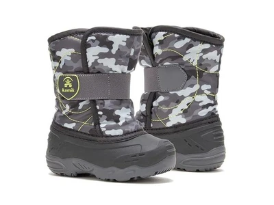Kamik Snowbug 6 NF9410-BCC Niños Gris Negro Camuflaje Impermeable Botas de Invierno ZOGG863 Foto 1 de 3