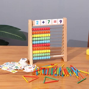 Ábaco de madera para niños - 100 palos de conteo y tarjetas de juguetes numéricos 1-100, Edu... - Imagen 1 de 12