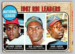 1968 Topps #3 (Orlando Cepeda / Bob Clemente / Hank Aaron) - Picture 1 of 3