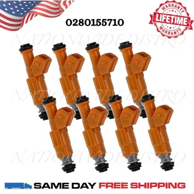 8x OEM Bosch Fuel Injectors for 1998 Ford Crown Victoria 4.6L V8 0280155710 - Image 1 of 4