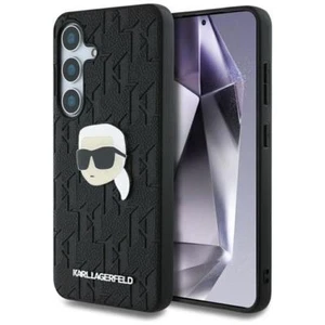 Phone Case Galaxy S25 Karl Lagerfeld Plastic Black Figurine Logo Metal - Picture 1 of 8