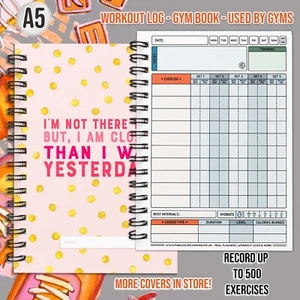 Workout Log Gym A5 Book, Fitness, Training Diary C10 Sets Reps Weight Record 500 - Picture 1 of 8