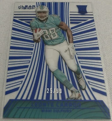 2016 Clear Vision Football Leonte Carroo Miami Dolphins Blue RC #149 #d 25/99 - Image 1 of 4