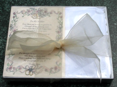 Madre Novia Pañuelo Pañuelo Boda Poema Regalo Recuerdo Favor Novia BH101 Foto 1 de 4