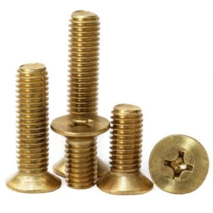 Flat Head Countersink Machine Screws Solid Brass Phillips Drive M2M2.5M3M4M5M6M8 - Picture 1 of 5