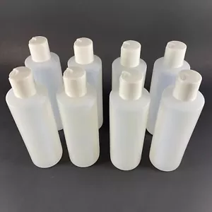 Botella exprimidora de plástico de 8 oz (cantidad 8) con tapa de disco blanca pintura artesanal viaje belleza - Imagen 1 de 4