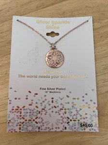 Silver Sparkle Shine Necklace Shine On! Star 18'' Religious Fine Silver Plated - Picture 1 of 5