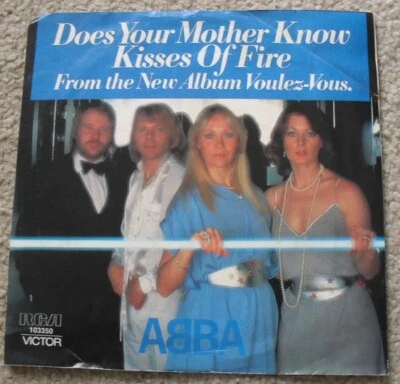 ABBA Björn Benny Agnetha Anni-Frid Import Does Your Mother Know 1970s 7" record Foto 1 de 4