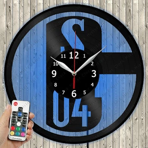LED Clock Schalke LED Light Vinyl Record Wall Clock LED Wall Clock 4057 - Picture 1 of 12