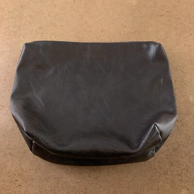 Anthropologie Women's Gray Faux Leather Zipper Pouch Bag New - Image 1 of 2