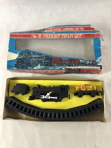 Vintage HAJI, #92 Freight Train Set, Wind-Up 9 Piece, w/ Original Box - Picture 1 of 11
