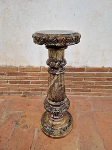 IMPOSANTE ALABASTERSÄULE / LAMPE (LAMPE, SOCKEL) - Bild 1 von 13