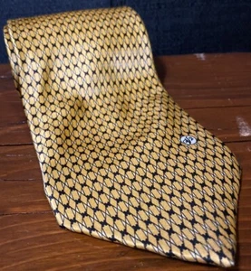 VTG Versace V2 Silk Tie Made In Italy Gold Yellow Chain Links 60” X 4” - Picture 1 of 8