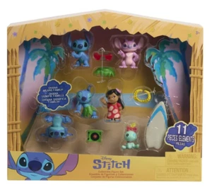 NIP! Disney Stitch Collectible Kids 11 Pc Toy Figure Set Angel, Lilo, and Scrump - Picture 1 of 4