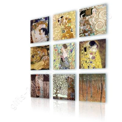 Mother Kiss Tree Life Fan by Gustav Klimt | Canvas (Rolled) | Set Of 9 Wall art Foto 1 de 4