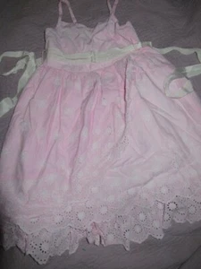 euc Garnet Hill pink eyelet dress girls 6 free ship USA - Picture 1 of 2
