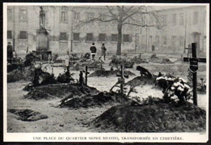 1940 -- POLOGNE VARSOVIE UNE PLACE DE NOWE MIASTO TRANSFORMEE CIMETIERE . 3T669 - Foto 1 di 1
