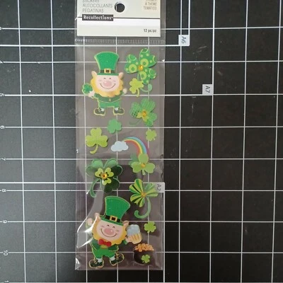 SCRAPBOOK STICKER Patricks Day Ireland Luck Clover Shamrock Leprechaun Rainbow - Изображение 1 из 4