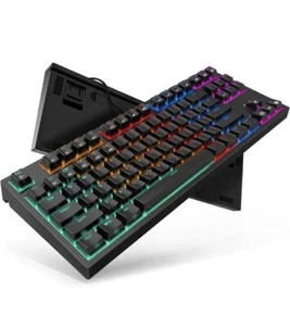 TECURS Gaming Keyboard Mechanical Wired LED Keyboard 5 Macro Keys  - Picture 1 of 4