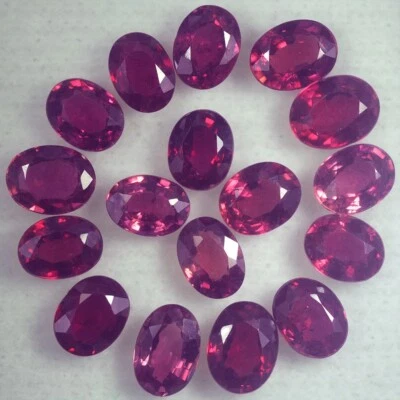 3.50CT STUNNING VVS UNHEATED 17PCS OVAL ORANGE PINK SAPPHIRE NATURAL - Image 1 of 3