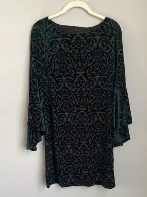 Новое платье-футляр Jessica Howard Green Velvet Burnout размер 6 - Изображение 1 из 4