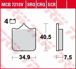 PLAQUETTES DE FREIN ZF KH604/4 SINTER TRACK APRILIA RSV 1000 MILE/R '01- - Photo 1/1