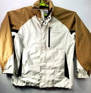Chaqueta Columbia Titanium para Hombre Talla Grande Bronceada Beige Negra con Cremallera Completa Omni Tech - Imagen 1 de 13