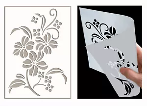 Flower Stencil Garden Paint Wall Furniture Cardmaking Reusable Crafts Art FL139 - Picture 1 of 20