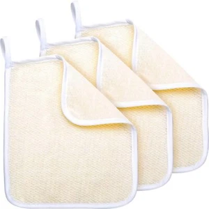 Exfoliating Face and Body Wash Cloths Towel Soft Weave Bath Cloth White Edge - Picture 1 of 7