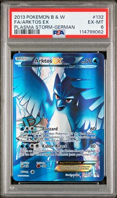 2013 Pokemon PSA 6 Arktos EX 132/135 Plasma Sturm Deutsch Full Art DE - Bild 1 von 2