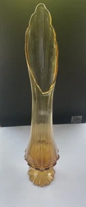 Vintage Fenton Valencia Honig Bernstein geschwungene Glasvase 23" hoch! - Bild 1 von 4