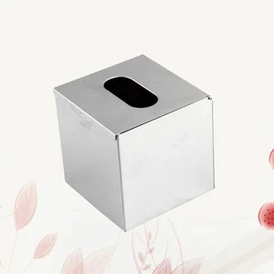 Pattumiera in acciaio inox custodia decorativa viso contenitore fazzoletti - Foto 1 di 11