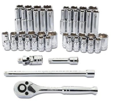 66947 47-Piece 1/4-Inch Drive Mechanics SAE/Metric Socket and Ratchet Set - Image 1 of 2