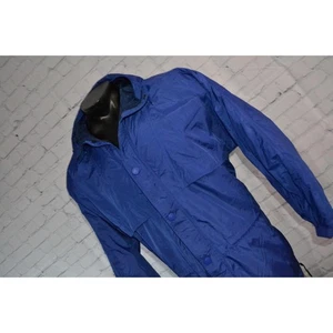 46101-a Eddie Bauer Raincoat Jacket EBTEK Blue Nylon Size Medium Mens - Picture 1 of 8