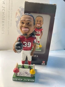 STEVEN JACKSON Autograph Signed Atlanta Falcons 2013 Mellow Mushroom Bobblehead - Picture 1 of 2