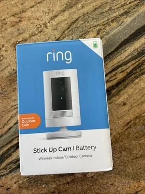 Ring Stick Up Cam Batería Inalámbrica Exterior/Interior Cámara - Blanca Foto 1 de 4