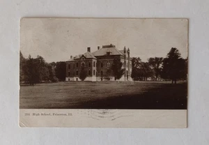 1909 High School Princeton IL Illinois Postcard - Picture 1 of 2