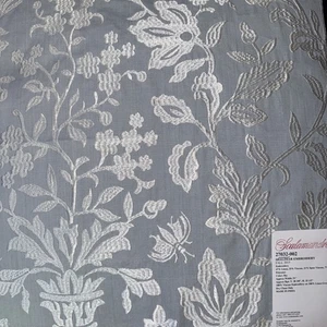Scalamandre Fabric Sample With Tag 17” Sq. Embroidery Shalimar Sky India - Picture 1 of 4