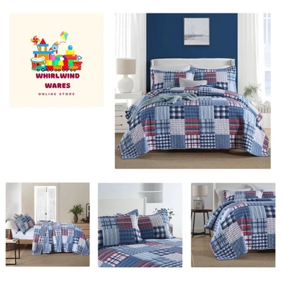 Juegos de colchas reversibles de retazos reales para ropa de cama de algodón para todas las estaciones... Foto 1 de 4