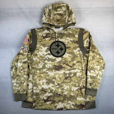 Sudadera con capucha Nike Pittsburg Steelers para hombre XXL camuflaje saludo al servicio en el campo Dri Fit Foto 1 de 4