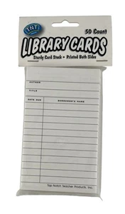 4 Packs Top Notch Teacher Products Library Checkout Cards With Date Column 3 x 5 - Picture 1 of 3