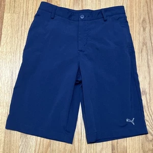 PUMA Boys Bermuda Golf Shorts Navy Blue. Waist 29” Inseam 11”. EUC - Picture 1 of 10