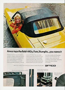 1977 Print Ad of Amco Tops the Field MG Fiat Triumph Beautiful Sexy Girl - Picture 1 of 2