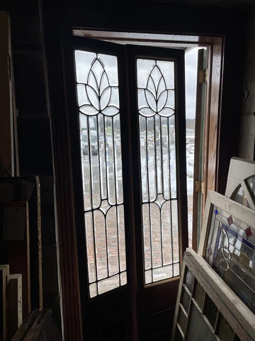 sg 3881 pair Antique all beveled glass sidelight windows 11.5 x 83.5 Cover