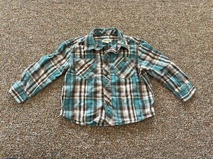Cherokee Boys Checkered Button Up Shirt Size 4/5 - Picture 1 of 5