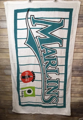 Vintage Florida Marlins MLB Lightweight Beach Towel Coca Cola Publix NOS Cover