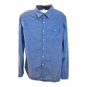 Lee Cooper Casual Shirt Men Sz XL Cotton Pocket Regular Fit Long Sleeves Blue - Picture 1 of 9