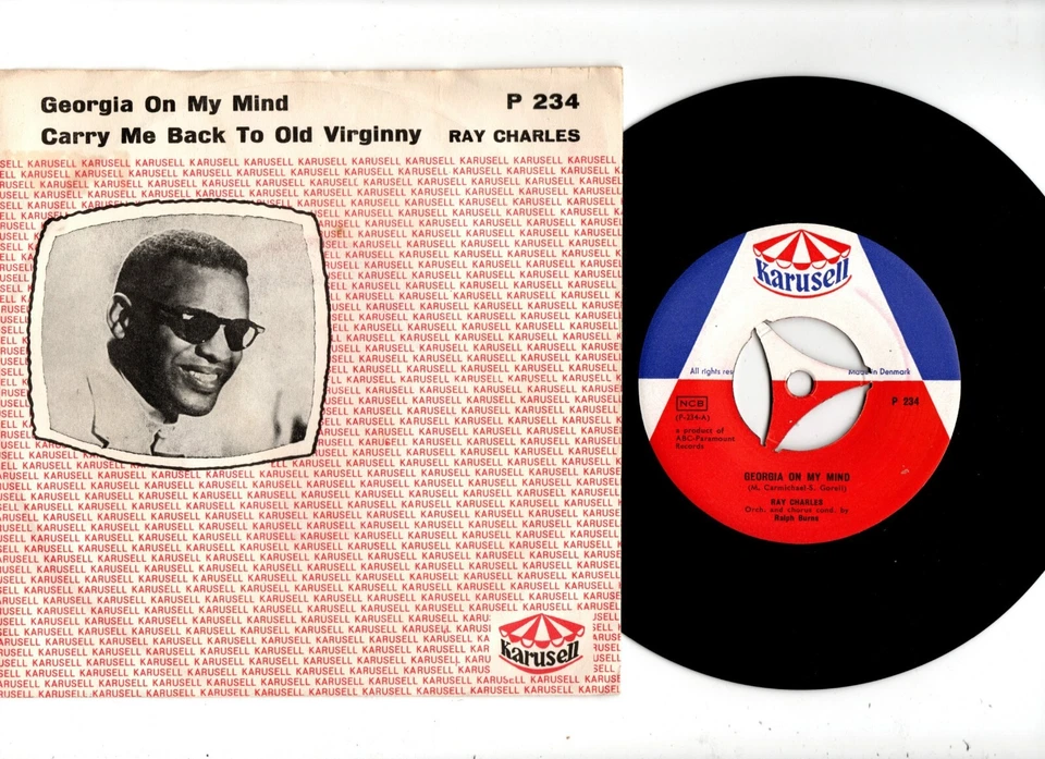 RAY CHARLES - GEORGIA ON MY MIND. MEGA RARE DANISH 1960 ORIG 7" & PIC/SL. N/MINT - Image 1 of 4